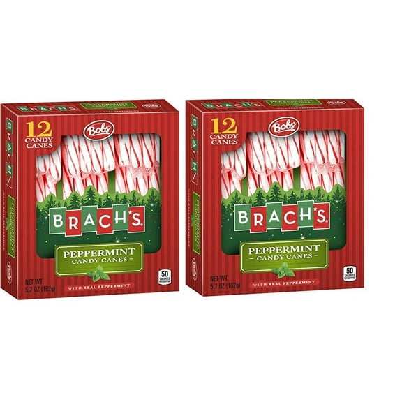 Brach's Red and White Peppermint Candy Canes, 12 ct(pack of 2)