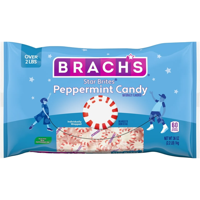 Brach's Star Brites Peppermint Candy, Individually Wrapped, 58 oz Bag  (827132)