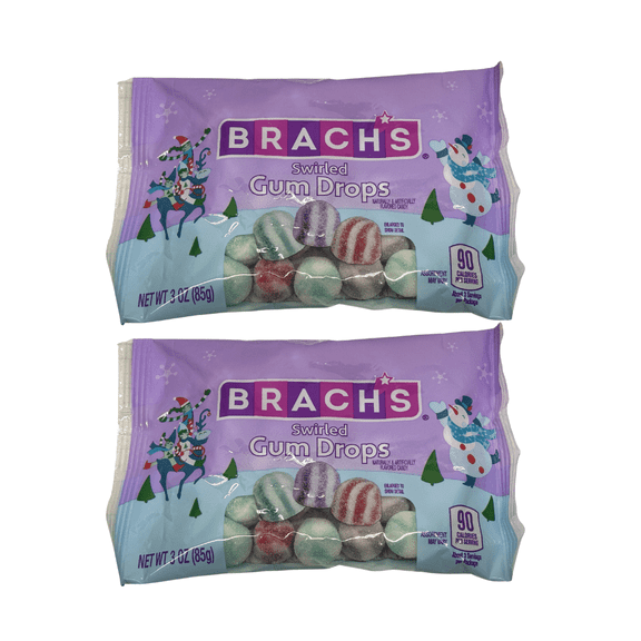 Brachs Swirled Gum Drops 2-Pack | 3 oz Bags | Classic Fruit Candy