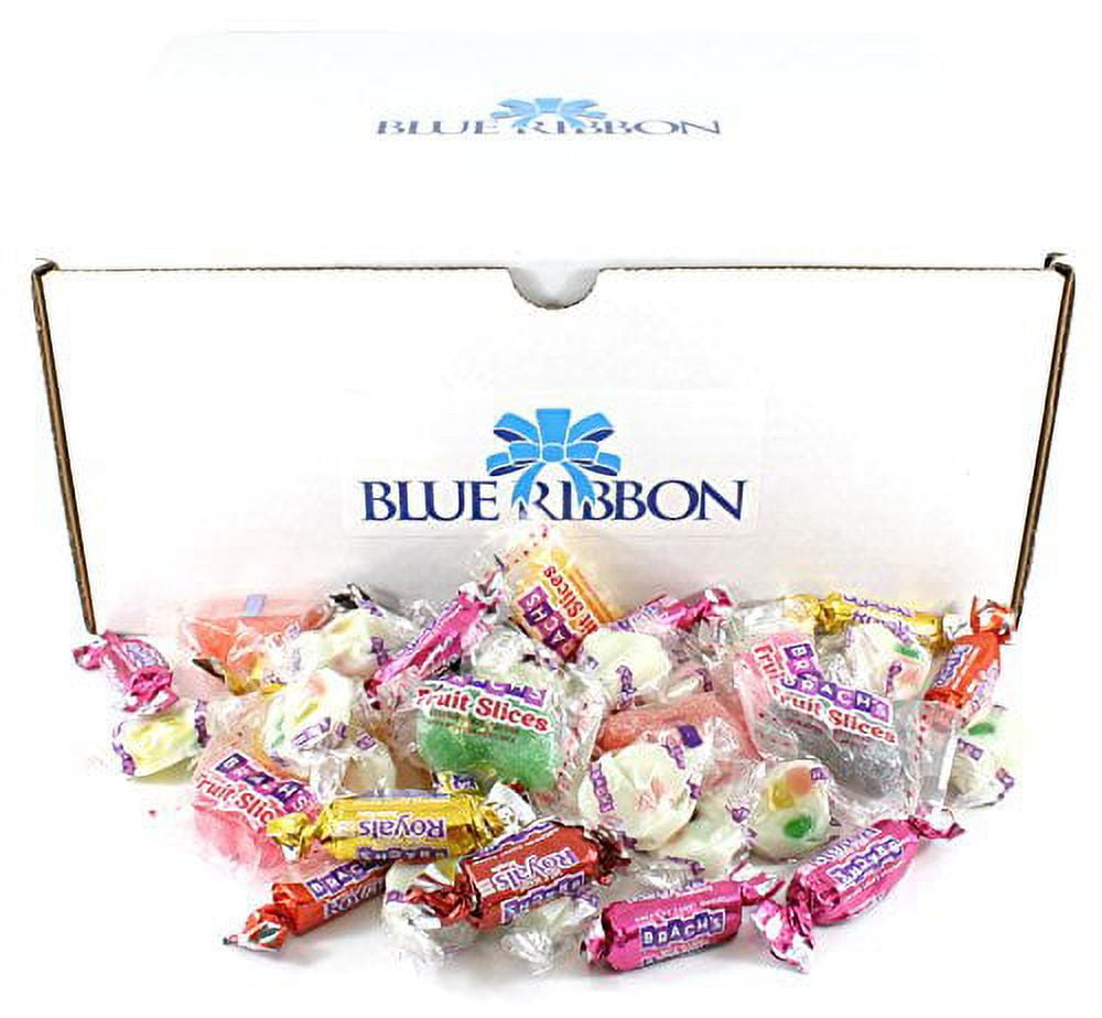 Brach's Taffy Mix, Milk Maid Royals, Fruit Slices, Jelly Nougats,  Individually Wrapped, in Bulk by Blue Ribbon, 8 Lbs