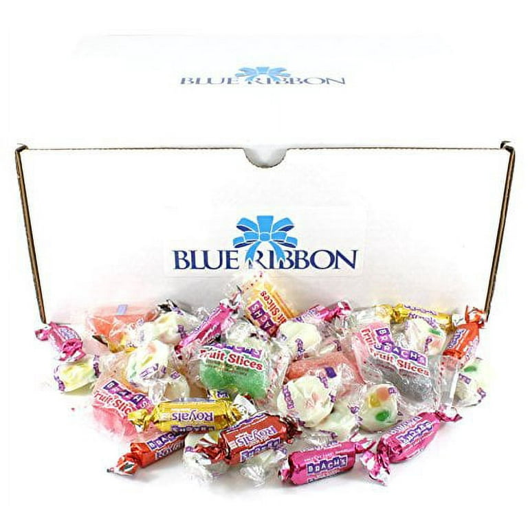 Brach's Taffy Mix, Milk Maid Royals, Fruit Slices, Jelly Nougats,  Individually Wrapped, in Bulk by Blue Ribbon, 8 Lbs 