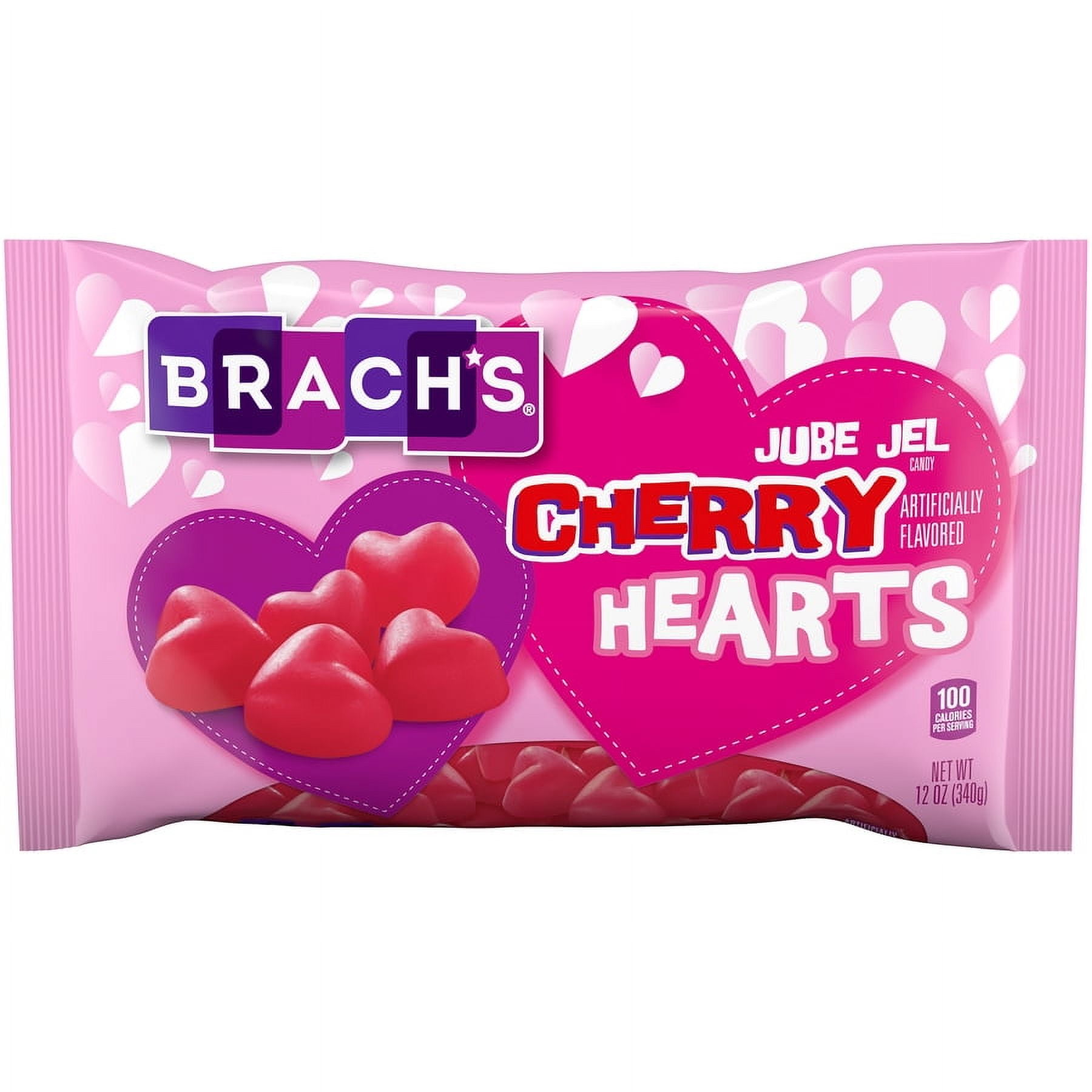 Brach's Valentine's Jube Jel Cherry Hearts, 12 oz Bag