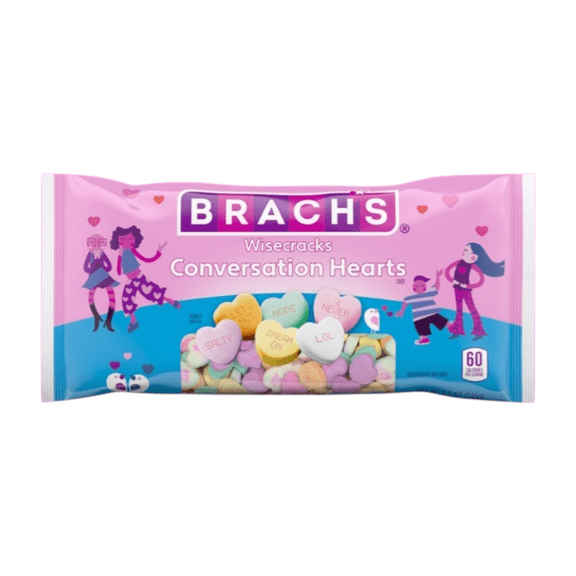 Brachs Wisecracks Valentines Day Conversation Hearts Candy, Assorted Flavors, 8.5 oz Bag