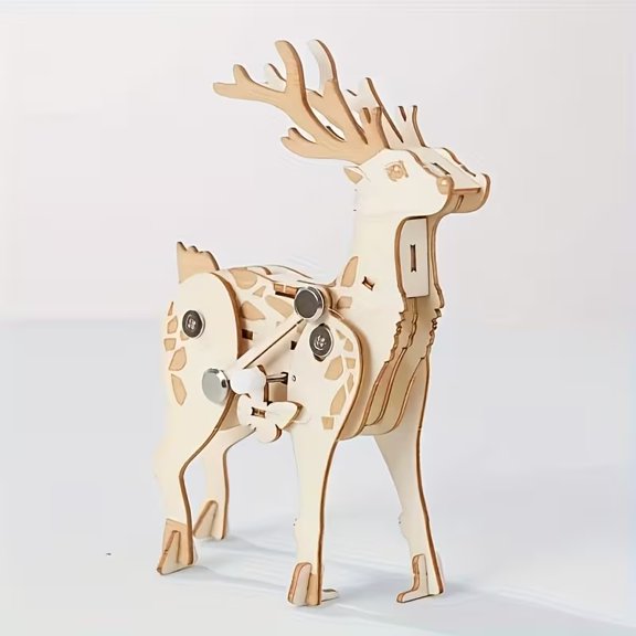Brachiosaurus Wooden Model Kit - Cute Fawn & Handsome Lion - Educational Science Experiment for Teens - DIY Hobby Craft Kit for Landscape Architecture
