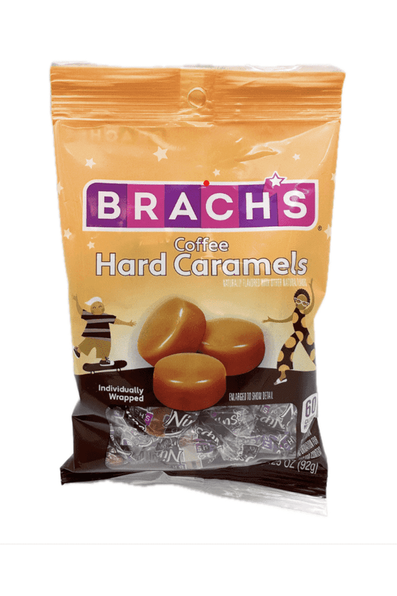 Brachs Nips Wrapped Coffee 3.25 oz Peg Bag Pack of 12
