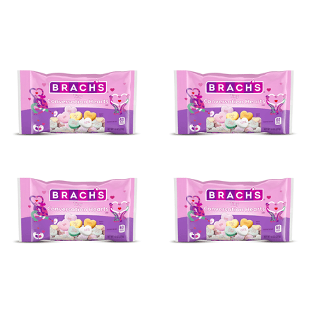 Brachs Tiny Conversation Hearts Candy 4 Pack, 10 oz Bags