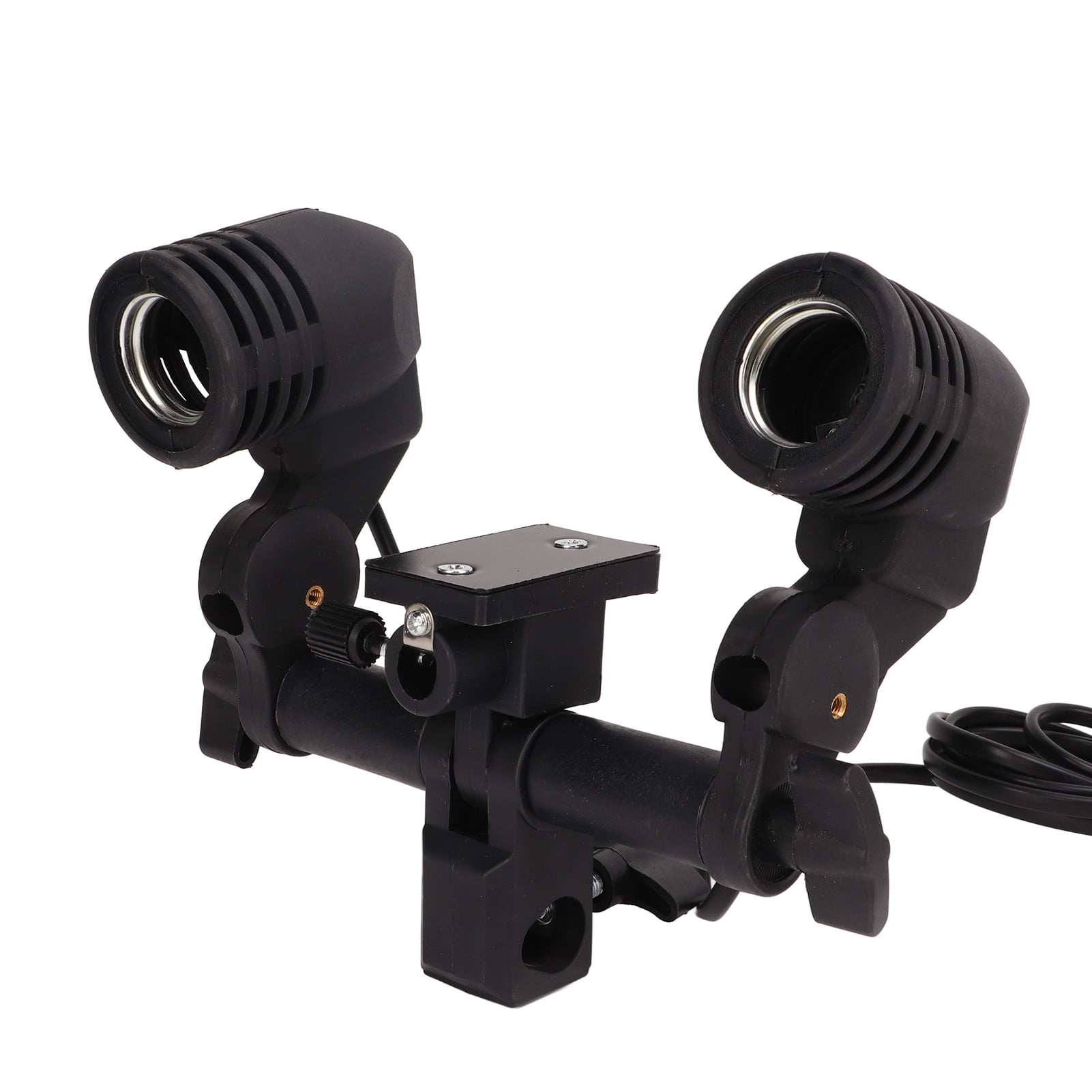 Bracket Flash Bulb Mount Double Head Photography Studio E27 Socket Bulb