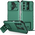 thumbnail image 1 of Bracket Phone Case for Samsung Galaxy A25 5G with Kickstand & Slide Camera Lens Cover, Dual Layer Rugged Shockproof Protection Cover Case for Samsung Galaxy A25 5G LT-Green, 1 of 9