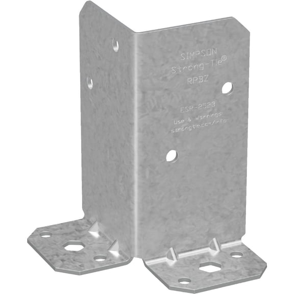Simpson Strong-Tie Steel Post/Column Bracket H Post Bracket - Steel - 5" Silver  Standard Mounting Hardware, Drop-In Replacement
