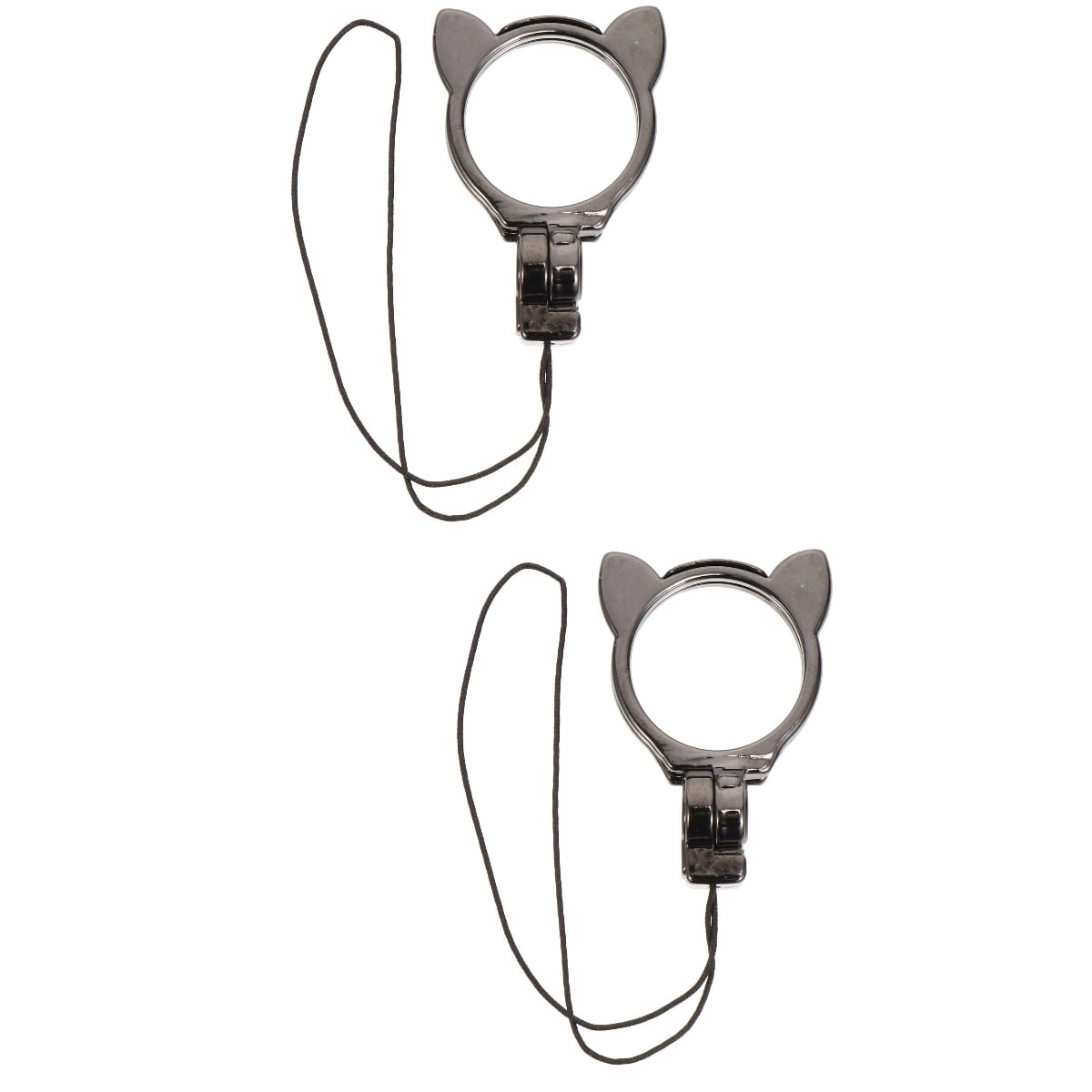 USHOBE Phone Rope Lanyard, Black, Double-Layer Fiber, Multi-Functional, 2Pcs