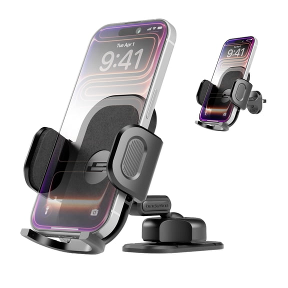 Bracketron 2-in-1 Car Phone Mount, Air Vent and Dashboard Holder with 360° Rotation, Fits Most Smartphones