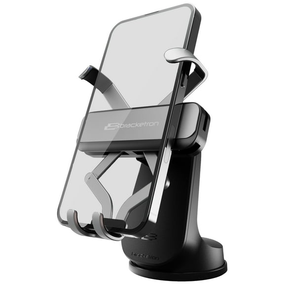 Bracketron AutoGrip Dash & Window Phone Mount with One-Handed Operation, Universal Cell Phone Holder for Windshield & Dashboard, TemperBond Suction, Fits Phones up to 3.75 Wide