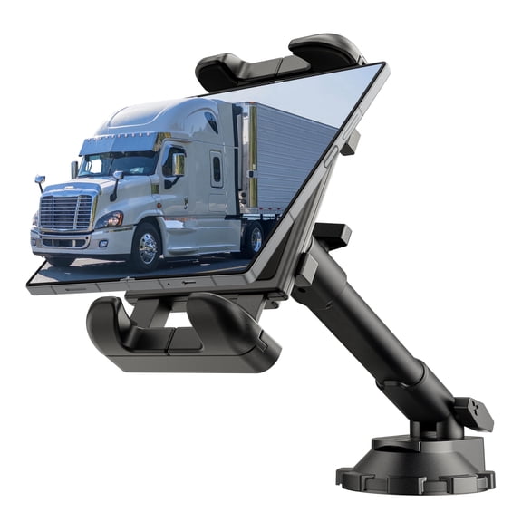 Bracketron HD Tablet Extend Mount, Adjustable Tablet Holder for Car and GPS Mount, 11 Inch Extendable Arm, Strong Suction Cup Dashboard and Windshield Mount, 360 Degree Rotation