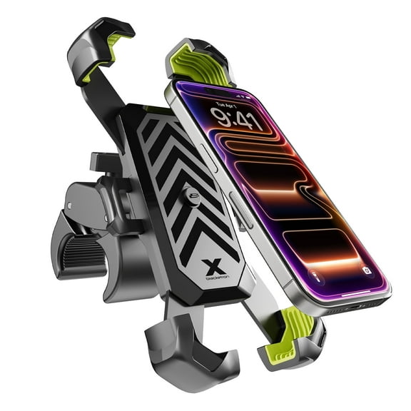 Bracketron XVENTURE XLOCK Bike Phone Holder, Quick-Release Motorcycle & Bicycle Handlebar Phone Mount, 4-Point Shockproof Grip, One-Hand Operation for iPhone, Samsung & Large Phones