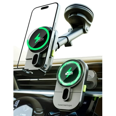 Bracketron MagAlign Extend 15W MagSafe Car Mount Charger, Magnetic Wireless Phone Holder for iPhone 12 to 17 Pro Max, Dash, Windshield and Vent Mount with Extend Arm