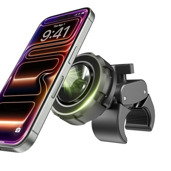 Bracketron MagAlign MAX Magnetic Bike Phone Mount with Suction-Enhanced Grip, 360° Rotation, Tool-Free Handlebar Clamp, Fits 0.87"–1.34", Includes Universal Magnetic Ring