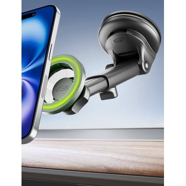 Bracketron MagAlign Pro Extend MagSafe Magnetic Car Mount with Extendable Metal Arm (4.5"–6.75"), 360° Rotation, 270° Pivot, Vent Clip & Dash Mount, PopSocket-Compatible Magnetic Holder