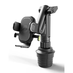 Bracketron OneClick Cup Holder Phone Mount, Universal Car Phone Holder, Fits Devices up to 4.2", 360 Rotation, One-Touch Lock & Release, Adjustable Cup Holder Base
