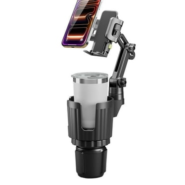 Bracketron TripGrip 1.0 Cup Holder Phone Mount for Car, Adjustable Arm & 360° Rotation, Wide 3.5" Grip, Ultra-Stable Folding Support Legs, Expandable Twist Base Fits Most Car Cup Holders