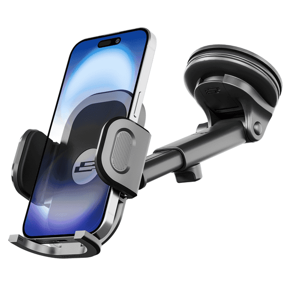 Bracketron TripGrip 2.0 Dashboard & Windshield Phone Mount  Adjustable Car Holder with TemperBond Suction, One-Button Release, Telescopic Arm & 360 Rotation