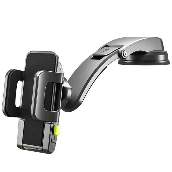 Bracketron TripGrip 1.0 Wave Low-Profile Car Phone Mount for Dashboard, Fixed Grip Arms up to 3.5", 360° Rotating Ball Joint, Pivoting Curved Base, One-Button Quick Release