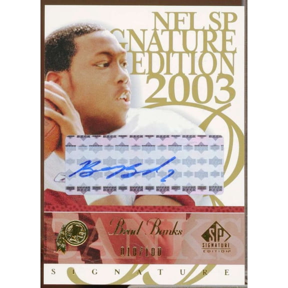 Brad Banks Rookie Card 2003 SP Signature Autographs Blue Ink Numbered #BB