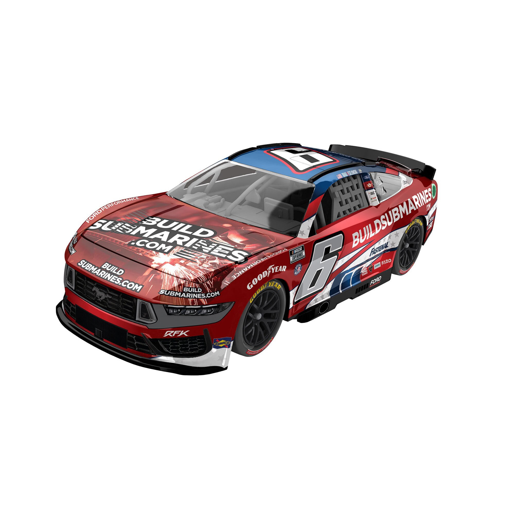 Lionel Racing NASCAR Authentics Brad Keselowski 2024 Buildsubmarines.com Salutes No. 6 1:64 Scale HT Die-cast Car