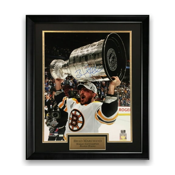 Brad Marchand Boston Bruins Autographed 16x20 Photo Framed to 23x27 NEP