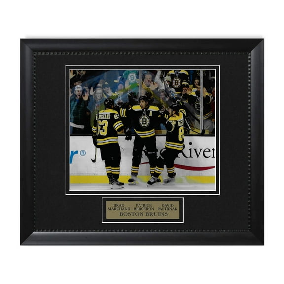 Brad Marchand, Patrice Bergeron  David Pastrnak Boston Bruins Photo Framed to 11x14
