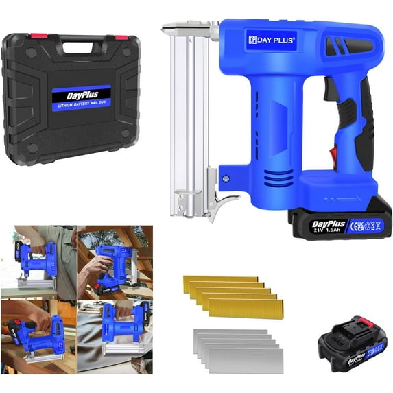 Brad Nailer, Staple Gun for Upholstery Work, 2 in 1 Nail Gun, Heavy Duty Staple Gun with 100 Staples & 100 Nails, Staple Gun for Wood, 2 in 1 Staple Gun Ideal for Household and Craft Work