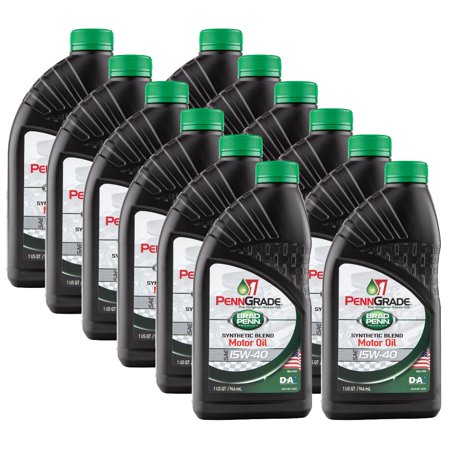 PENN GRADE 1, 71586, Synthetic Blend High Performance Oil SAE 15W-40, 1 Quart (12 Pack)