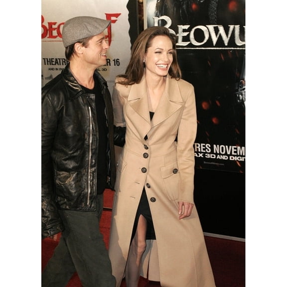 Brad Pitt Angelina Jolie At Arrivals For Beowulf Premiere Westwood Village Theater Los Angeles Ca November 05