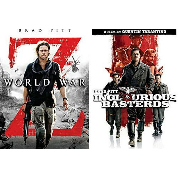 Brad Pitt Double Feature World War Z & Inglorious Basterds 2 DVD Set