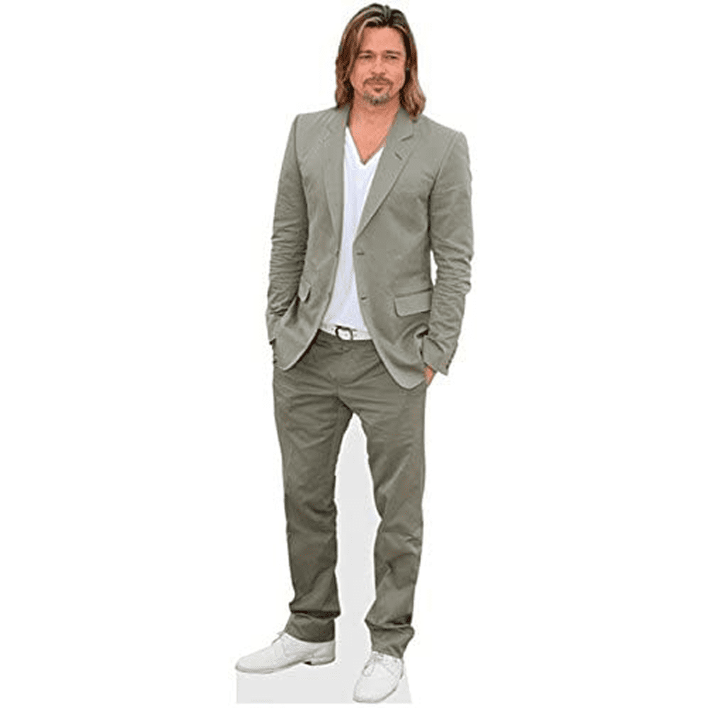 Silhouette Grandeur Nature Brad Pitt (costume à Carreaux) – Découpe Carton – Celebrity Cutouts