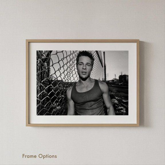 Brad Pitt Photography Retro Wall Art Black And White Prints Home Decor, Unframed Poster