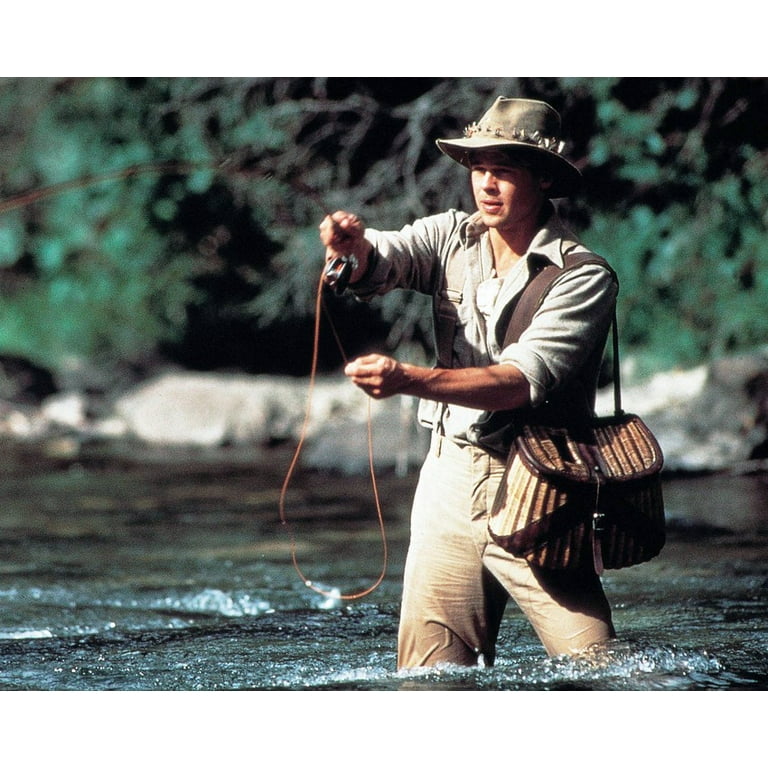 Brad Pitt a River Runs Through It Fly Fishing 24x36 HD Aluminum