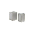 thumbnail image 1 of Brad Set of 2 Nesting Side End Tables Mirrored Glass Silver Wood Finish, 1 of 6