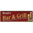 thumbnail image 1 of Brad's Bar and Grill Red Gift Man Cave Decor 6x18 Sign 206180054046, 1 of 1