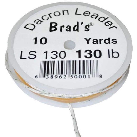 Brad's Killer Fishing Gear Dacron Leader Spool -, 130 lb, White