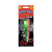 Brad's Killer Fishing Gear Rigged Super Cut Plug, Glow Green Dot
