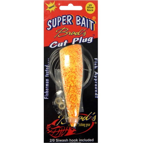 Brad's Killer Fishing Gear Rigged Super Cut Plug, Glow Green Dot