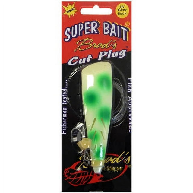 Brad's Killer Fishing Gear Rigged Super Cut Plug, Glow Green Dot