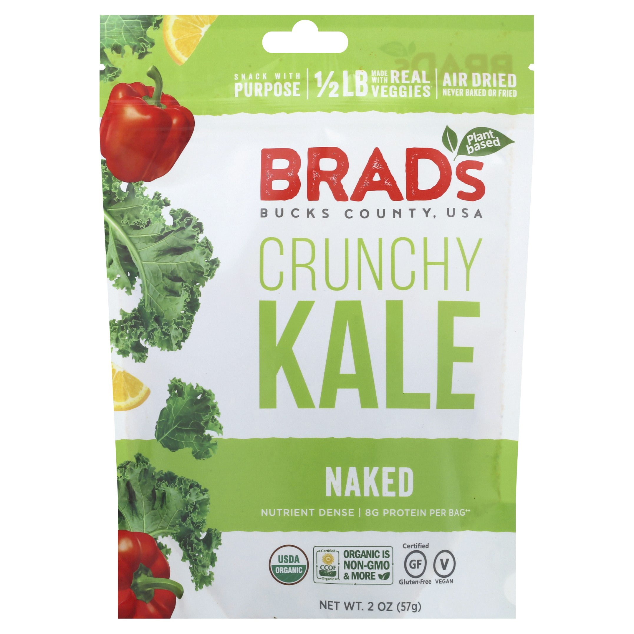 Brad's Plant Based Crunchy Kale Naked 2 oz (Pack Of 12)