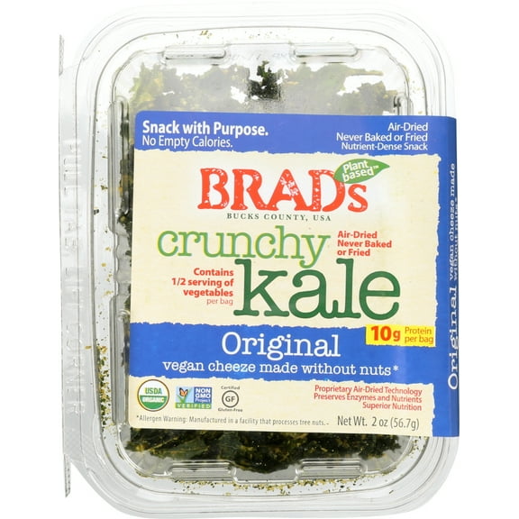 Brad's PlantBased Crunchy Kale, Original, 2 Oz, Pack Of 12