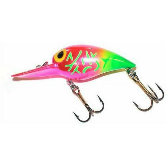 Brad's Wigglers Crank Bait, Metallic Pink/Green Tail