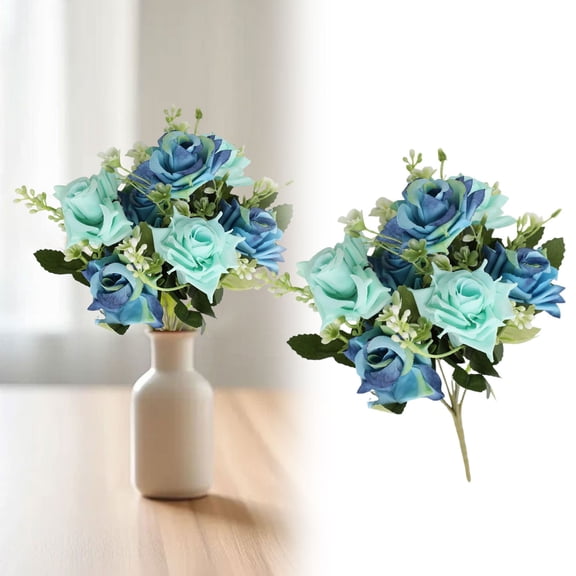 Bradem 12.2 Inch Blue Artificial Rose Simulation Decorative Flower, Ornament Rose, Silk Flower, Faux Rose, Home Decor Flower, Artificial Bloom