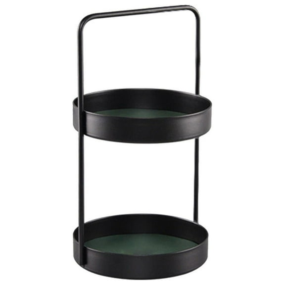 Bradem 2-Tier Black Countertop Organizer - Rectangle Shelf for Bathroom/Kitchen, Storage Rack for Cosmetics, Perfume & Serving Trays