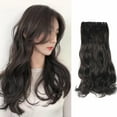 thumbnail image 1 of Bradem 22 Inch Dark Black Wavy Extensions&nbsp;- Full Head Clip-In, Double Weft Curly Hairpieces, 1 of 5