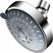 Bradem 4 Inch Rainfall High Pressure Shower Head Fixed Mount Luxury Spa Showerhead Adjustable Brass Swivel Joint 5 Spray Settings for Bathroom1x sprinkler head， Clearance Sale White