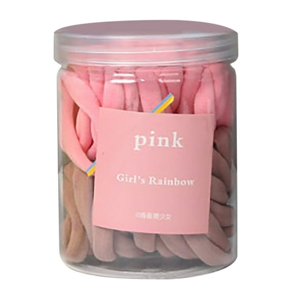 Bradem 50Pcs Candy Color Hair Ties Band – Thick Cotton Seamless Ponytail 50Pcs Candy Color High Elastic Hair Rope Hairband Pink Holders – Hair Elastics Hair Bands for Thick Heavy and Curly Hair
